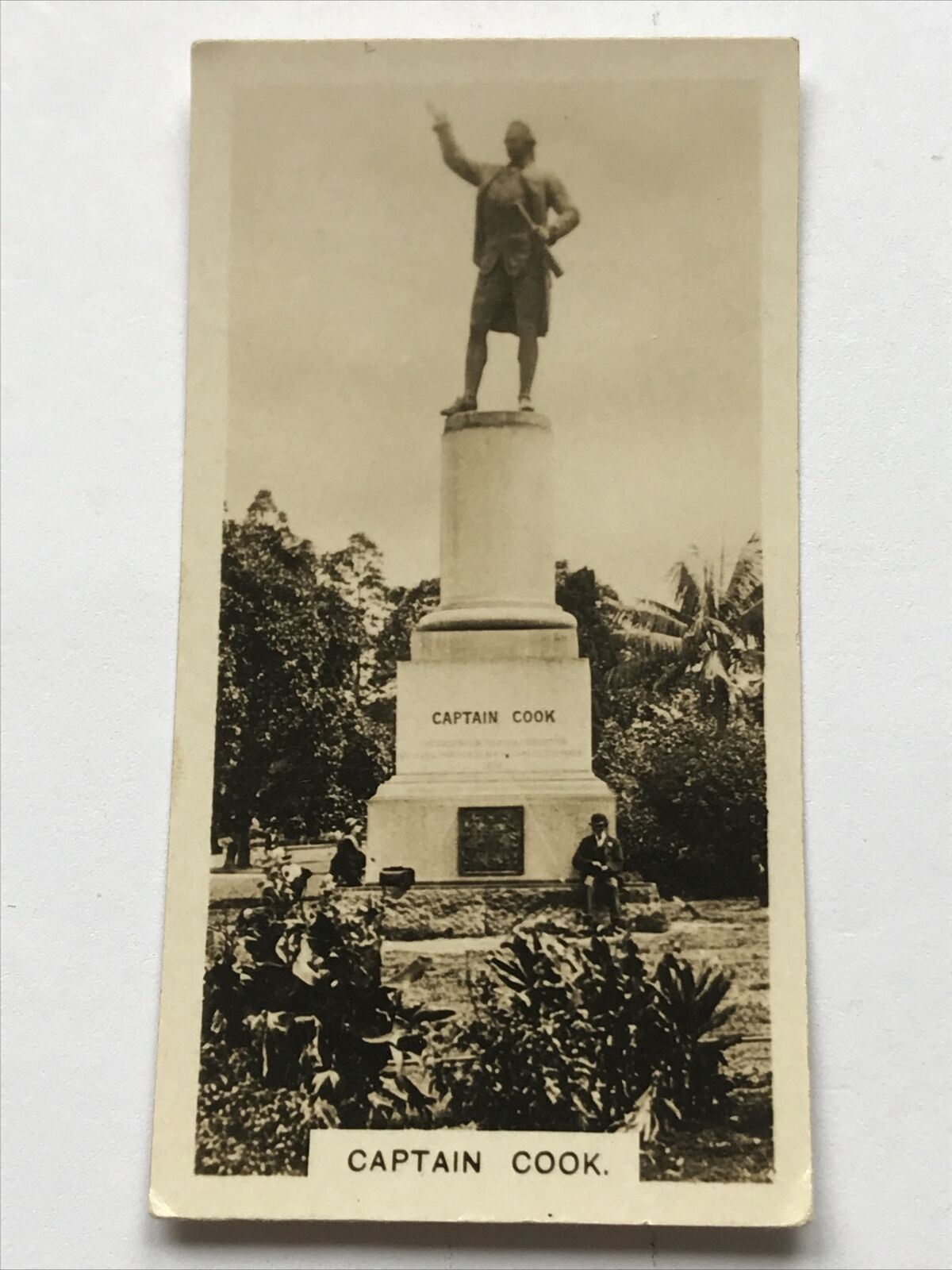 CAPTAIN COOK STATUE HYDE PARK SYDNEY Vintage Photo (cigarette Card?) AUSTRALIA