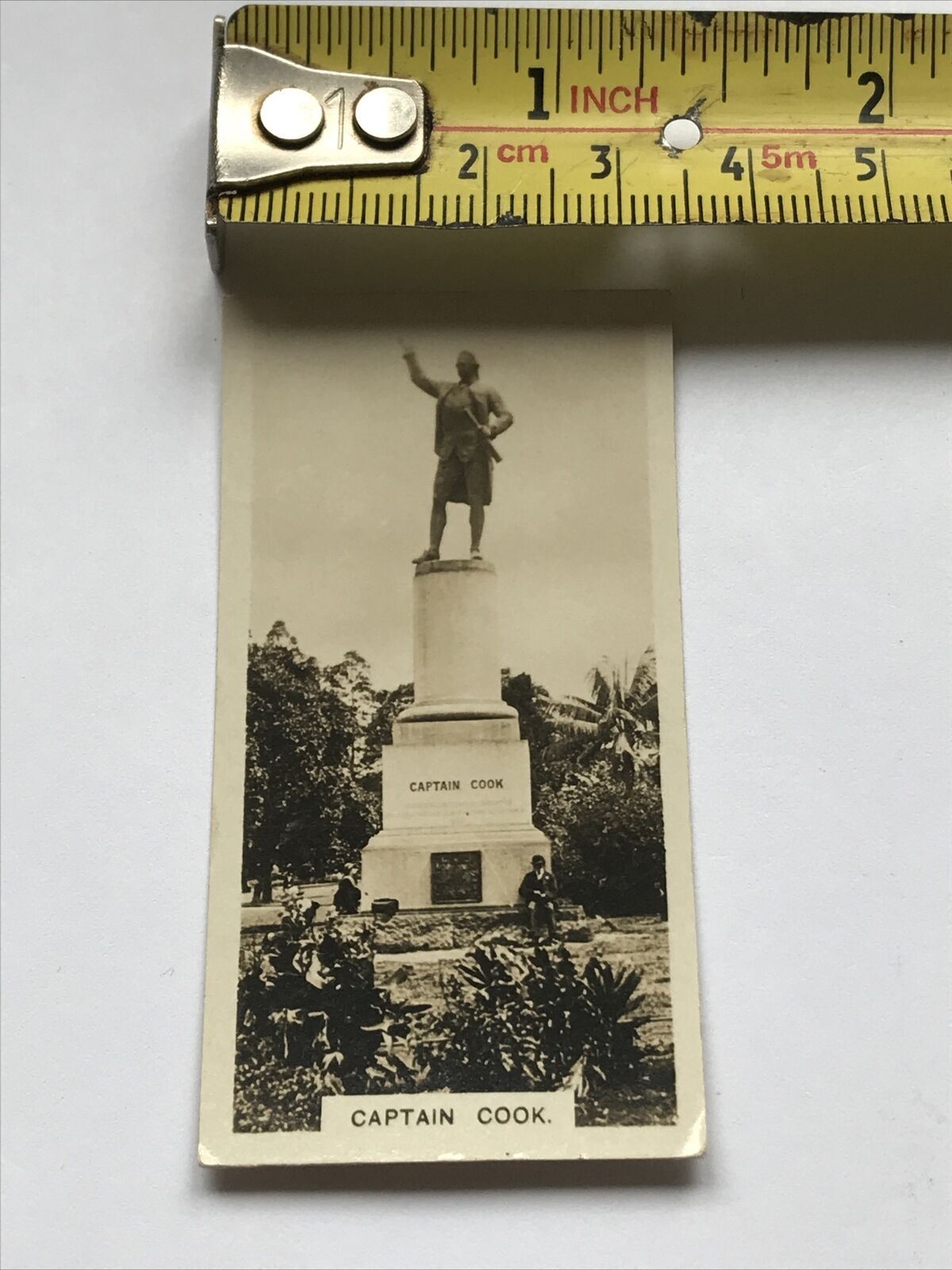 CAPTAIN COOK STATUE HYDE PARK SYDNEY Vintage Photo (cigarette Card?) AUSTRALIA