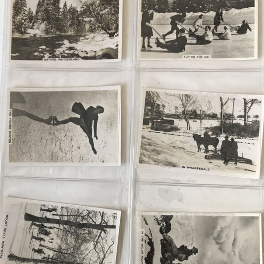 FULL SET OF SENIOR SERVICE CIGARETTE CARDS - WINTER SCENES - 1937 - VINTAGE SNOW
