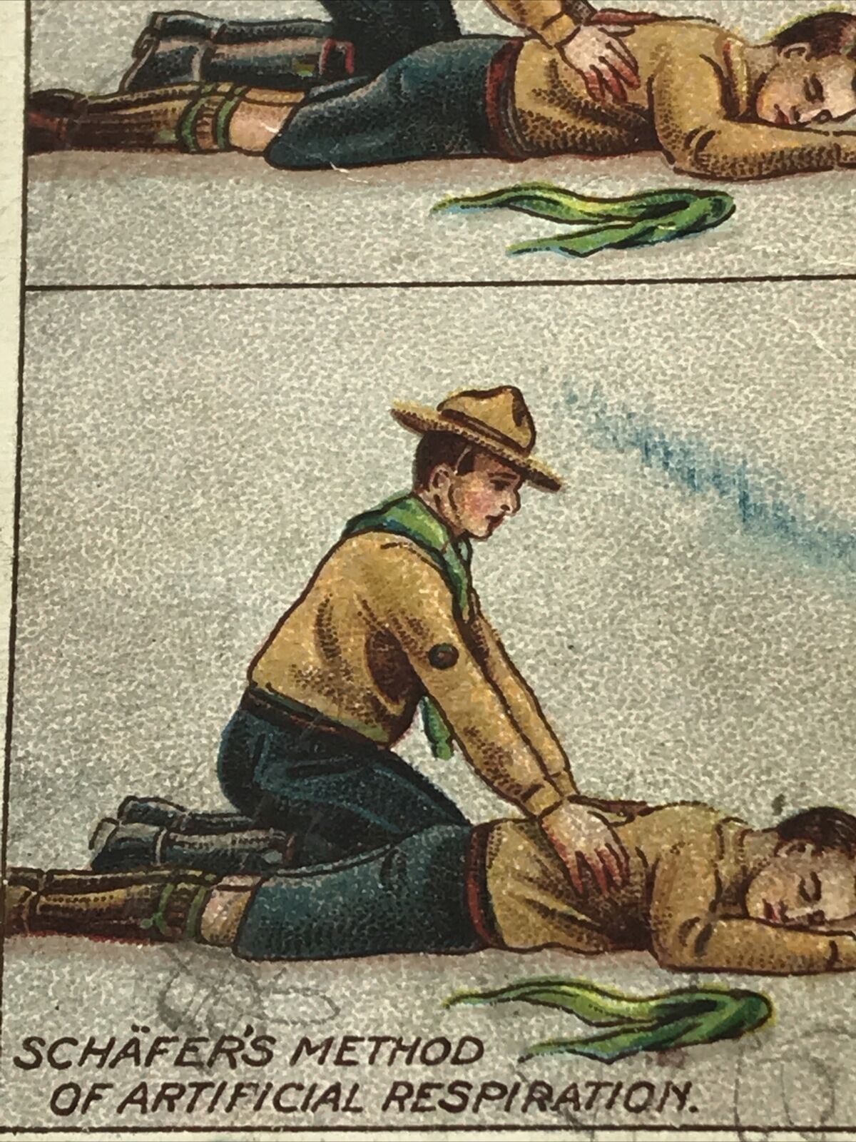 Schäfers Method Of Artificial Respiration OGDENS CIGARETTE Card #116 BOY SCOUTS