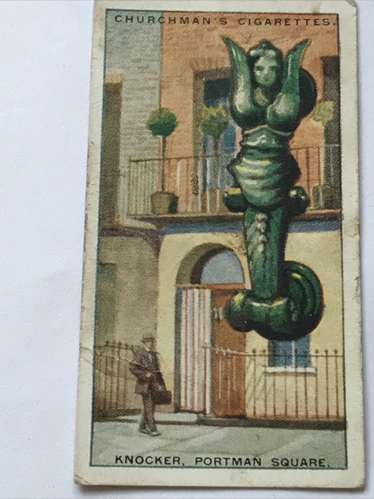 KNOCKER AT PORTMAN SQUARE LONDON W INTERESTING DOOR KNOCKERS Churchman Card #18