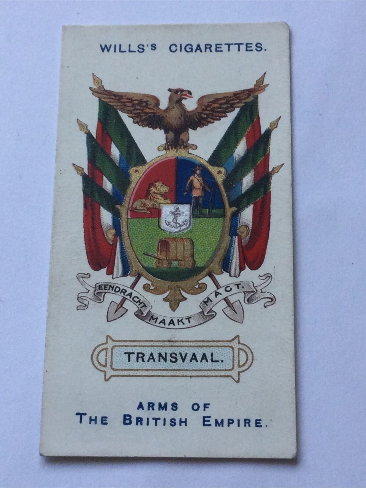 TRANSVAAL WILLS CIGARETTE CARD #6 Arms Of The British Empire South African