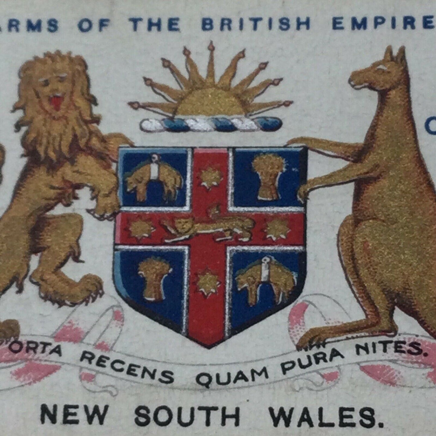 NEW SOUTH WALES, WILLS CIGARETTE CARD #17 Arms Of The British Empire