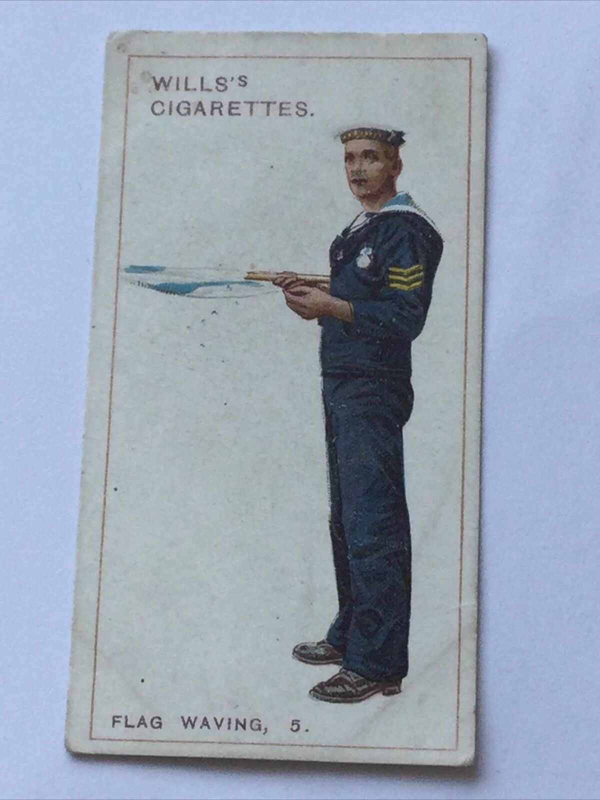 FLAG WAVING ‘5’ WILLS CIGARETTE CARD Signalling Series #39