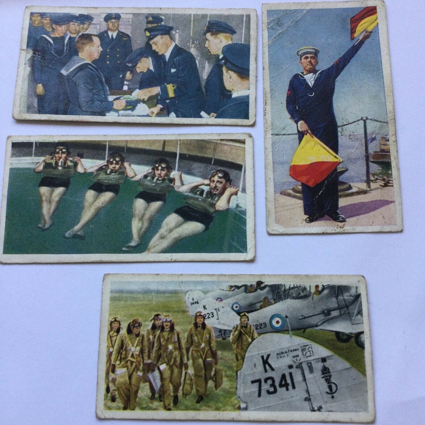 BRITAINS DEFENCES Carreras Cigarette Cards x 4 Nos. 7 11 14 & 36. Pay Day