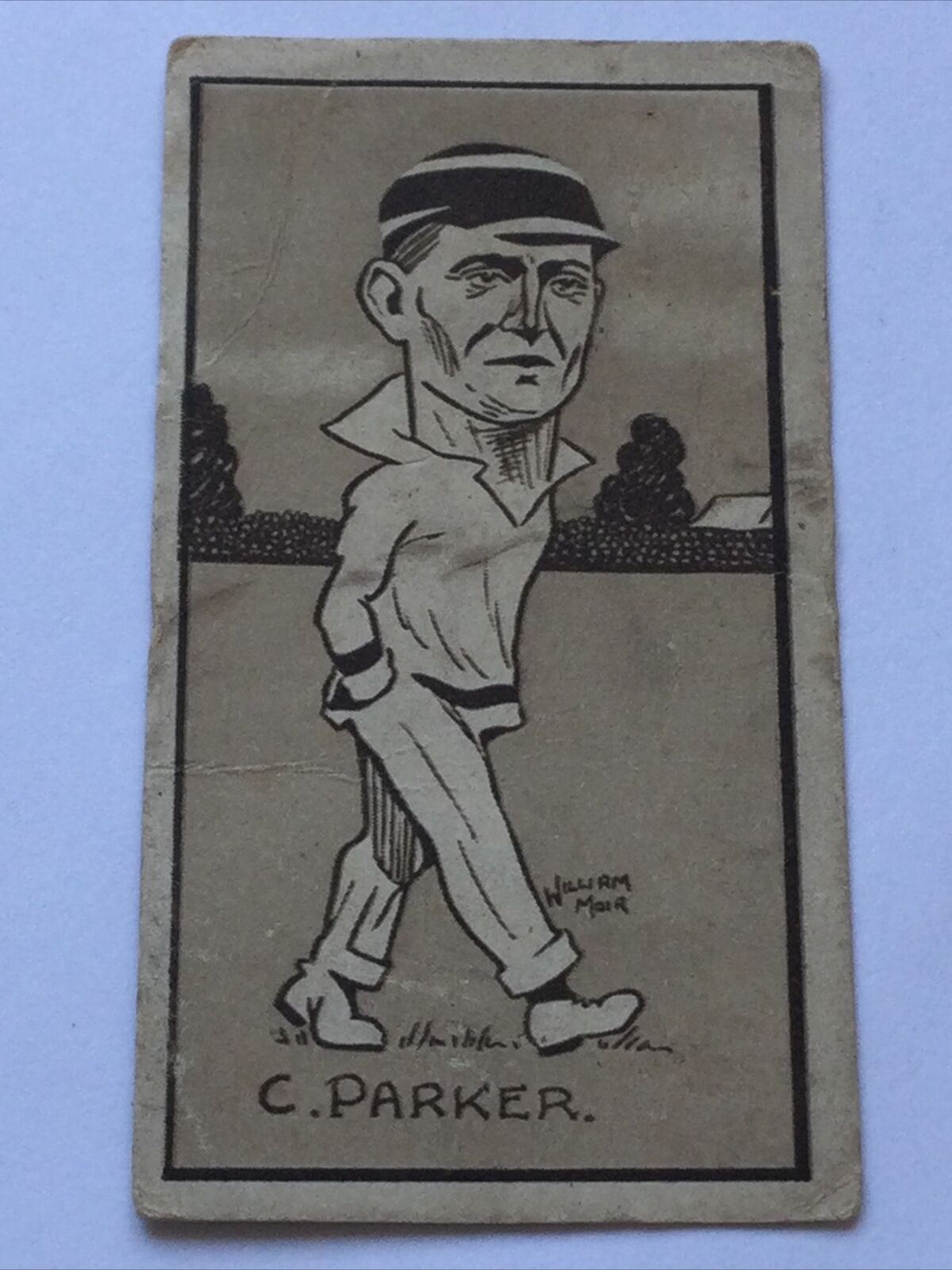 SUNRIPE CIGARETTE CARD - CARICATURES OF FAMOUS CRICKETERS - C. PARKER #41