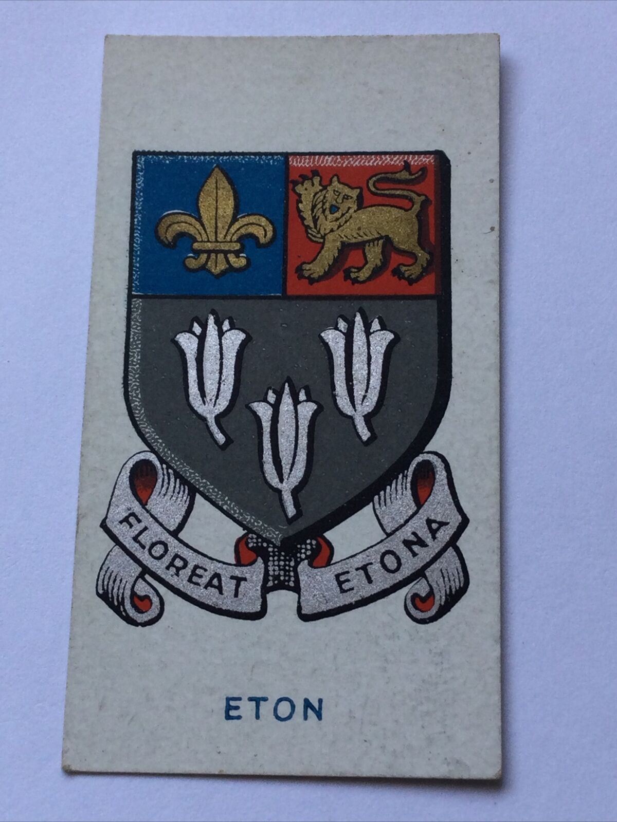 School Badges - ETON - Godfrey Phillips Cigarette Card - Own Wall Game Rugger