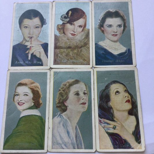 Godfrey Phillips Cigarette Cards x6 - FILM FAVOURITES - nos. 1 2 10 15 19 22