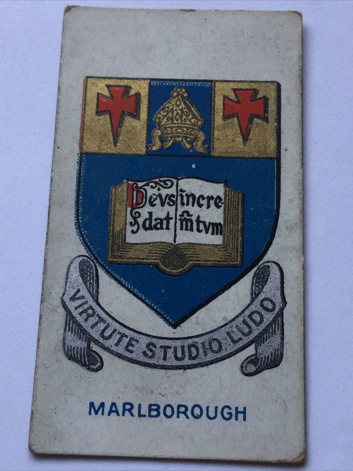 School Badges - MARLBOROUGH COLLEGE - Cavanders Cigarette Card - Botany Zoology