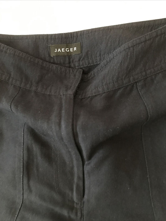 JAEGER NAVY Lightweight Cropped Wide Leg Trousers Size 12 VGCC