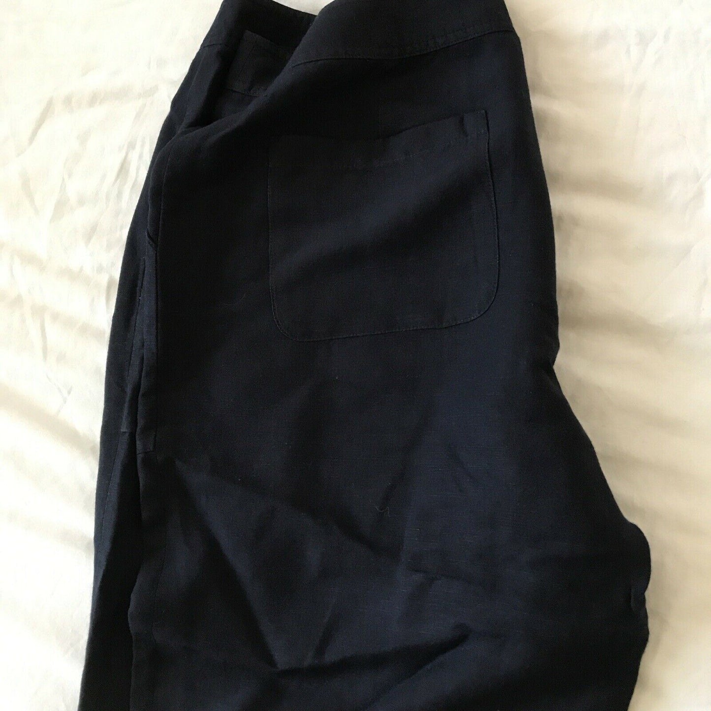 JAEGER NAVY Lightweight Cropped Wide Leg Trousers Size 12 VGCC