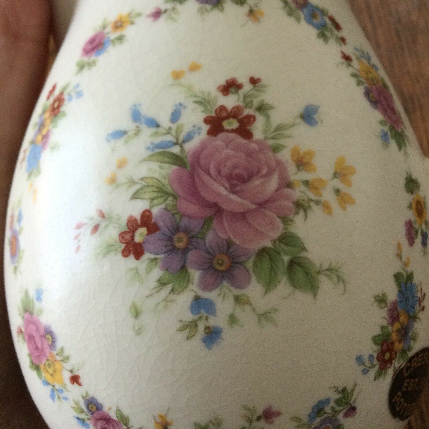 Pretty Vintage Floral Jug Cream With Pastel Flowers Crescent Potteries Farmhouse