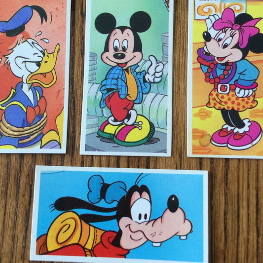 Vintage DISNEY Brooke Bond Cards x4 MICKEY MOUSE MINNIE MOUSE GOOFY DONALD DUCK