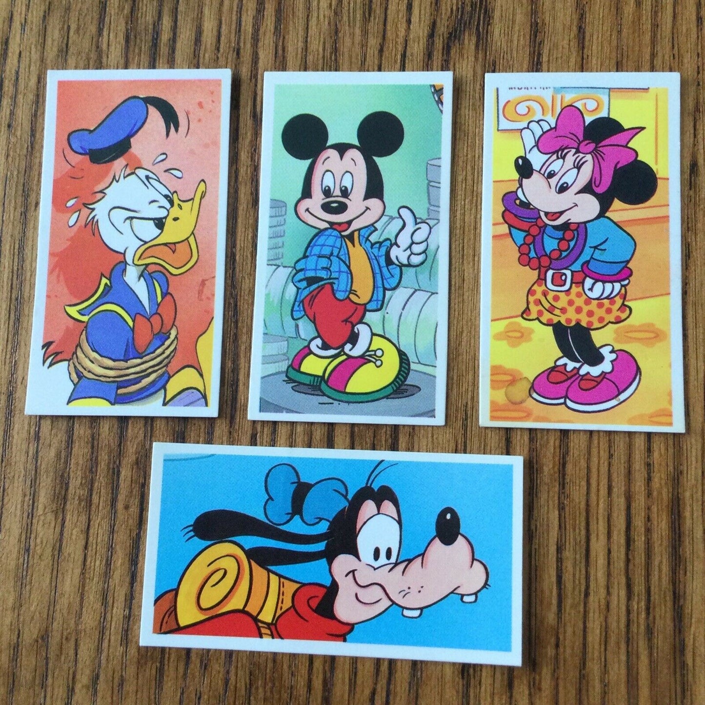 Vintage DISNEY Brooke Bond Cards x4 MICKEY MOUSE MINNIE MOUSE GOOFY DONALD DUCK