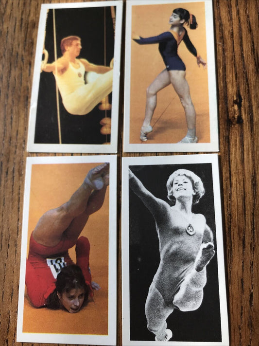 OLYMPICS GYMNASTICS GOLD MEDALISTS Brooke Bond Tea Cards Olympic Greats #17-20