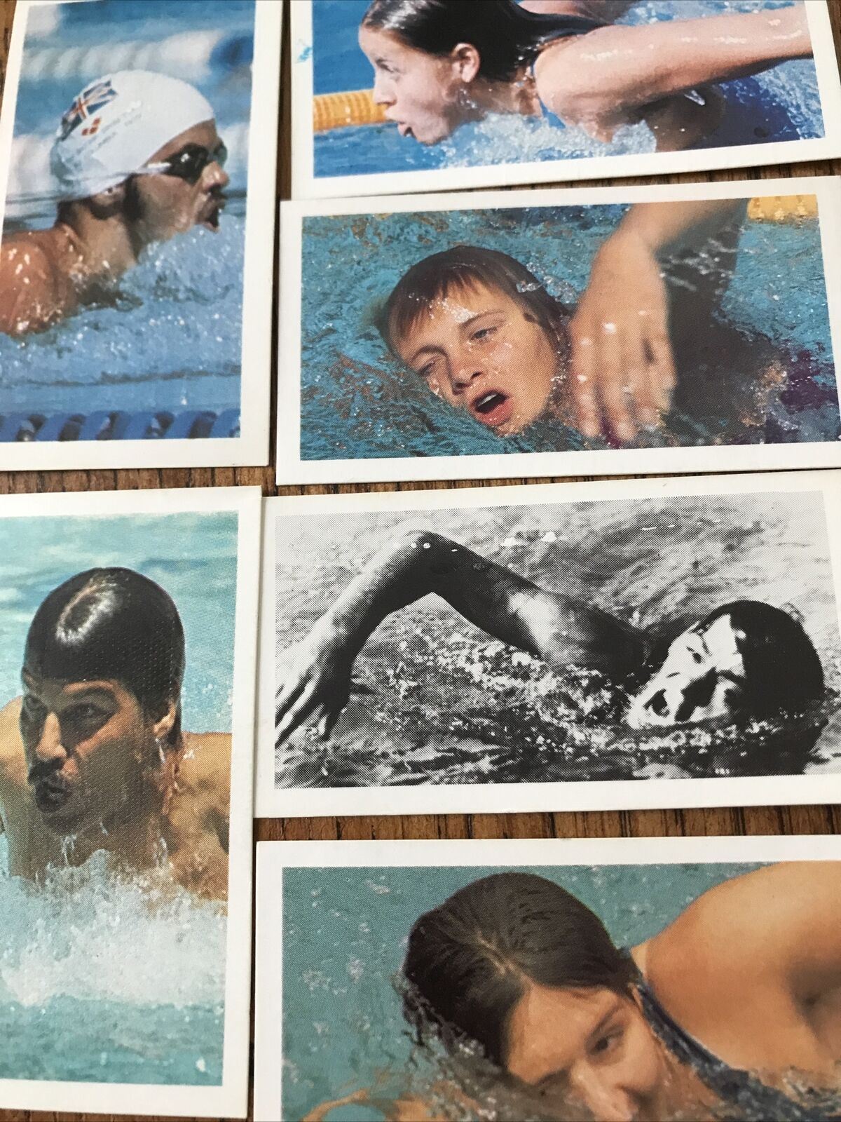 OLYMPICS SWIMMING GOLD MEDALISTS Brooke Bond Tea Cards Olympic Greats x 6