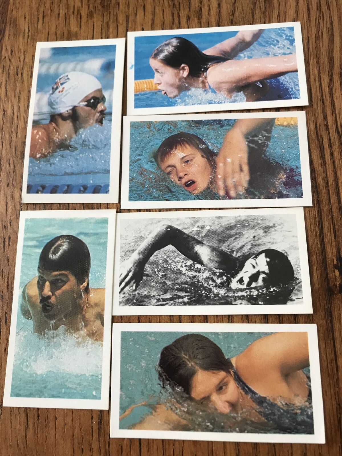 OLYMPICS SWIMMING GOLD MEDALISTS Brooke Bond Tea Cards Olympic Greats x 6