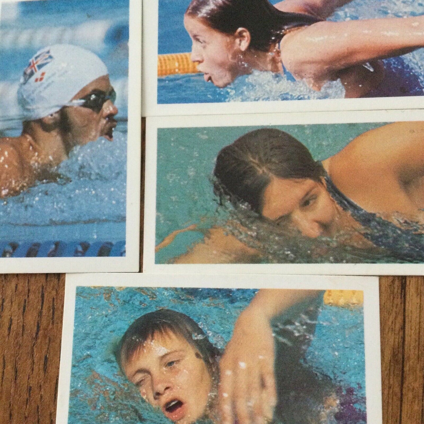 OLYMPICS SWIMMING GOLD MEDALISTS Brooke Bond Tea Cards Olympic Greats x 4