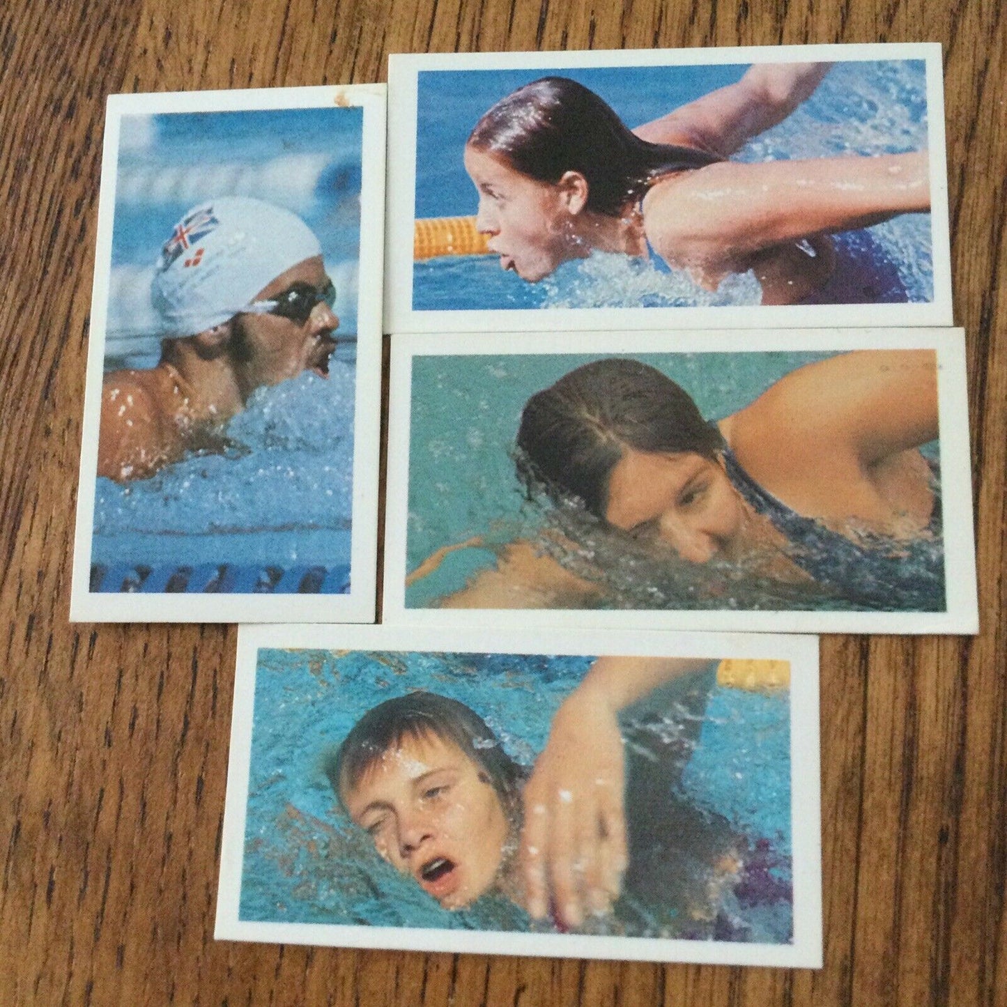 OLYMPICS SWIMMING GOLD MEDALISTS Brooke Bond Tea Cards Olympic Greats x 4