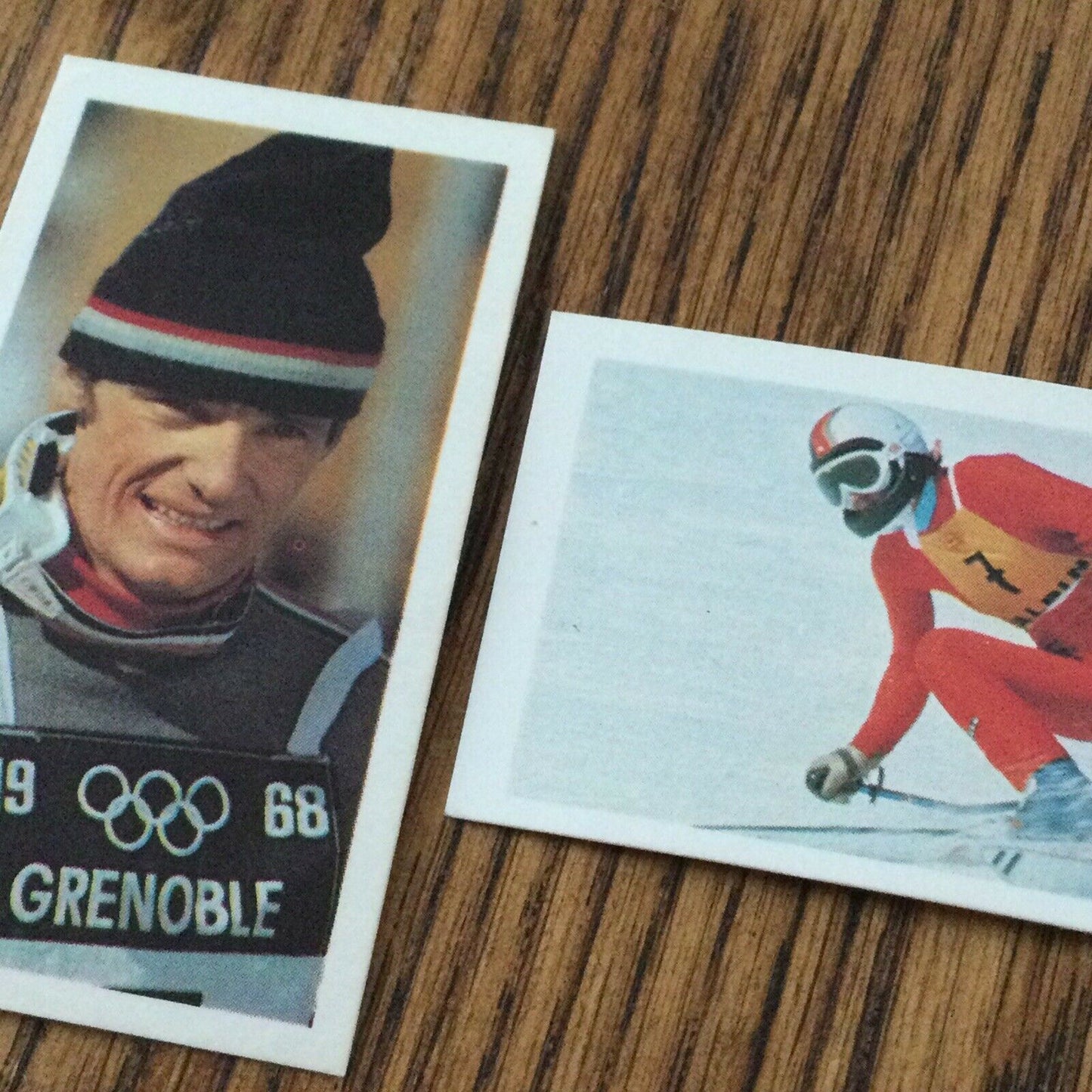 OLYMPICS SKIING GOLD MEDALISTS Brooke Bond Tea Cards Olympic Greats #36 & #37