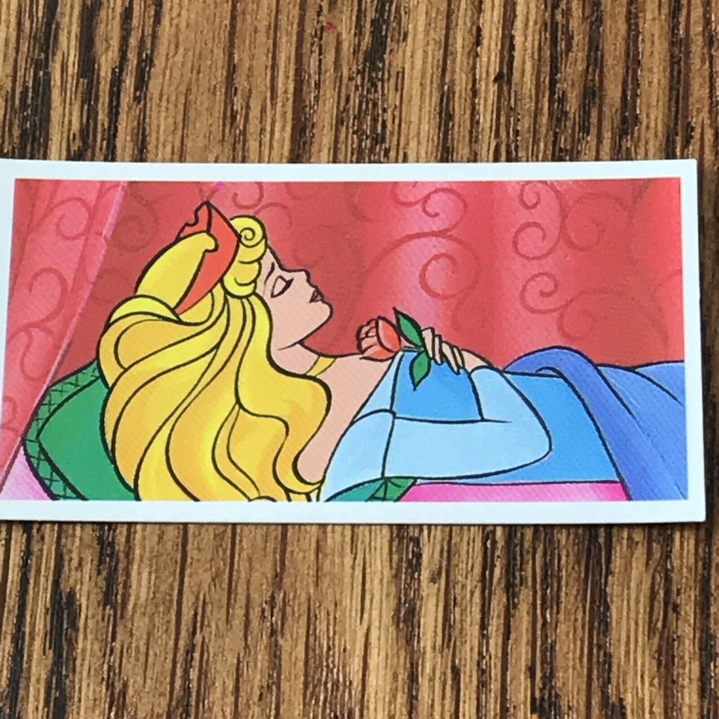 Vintage DISNEY Brooke Bond Card SLEEPING BEAUTY BRIAR ROSE PRINCESS AURORA 1989