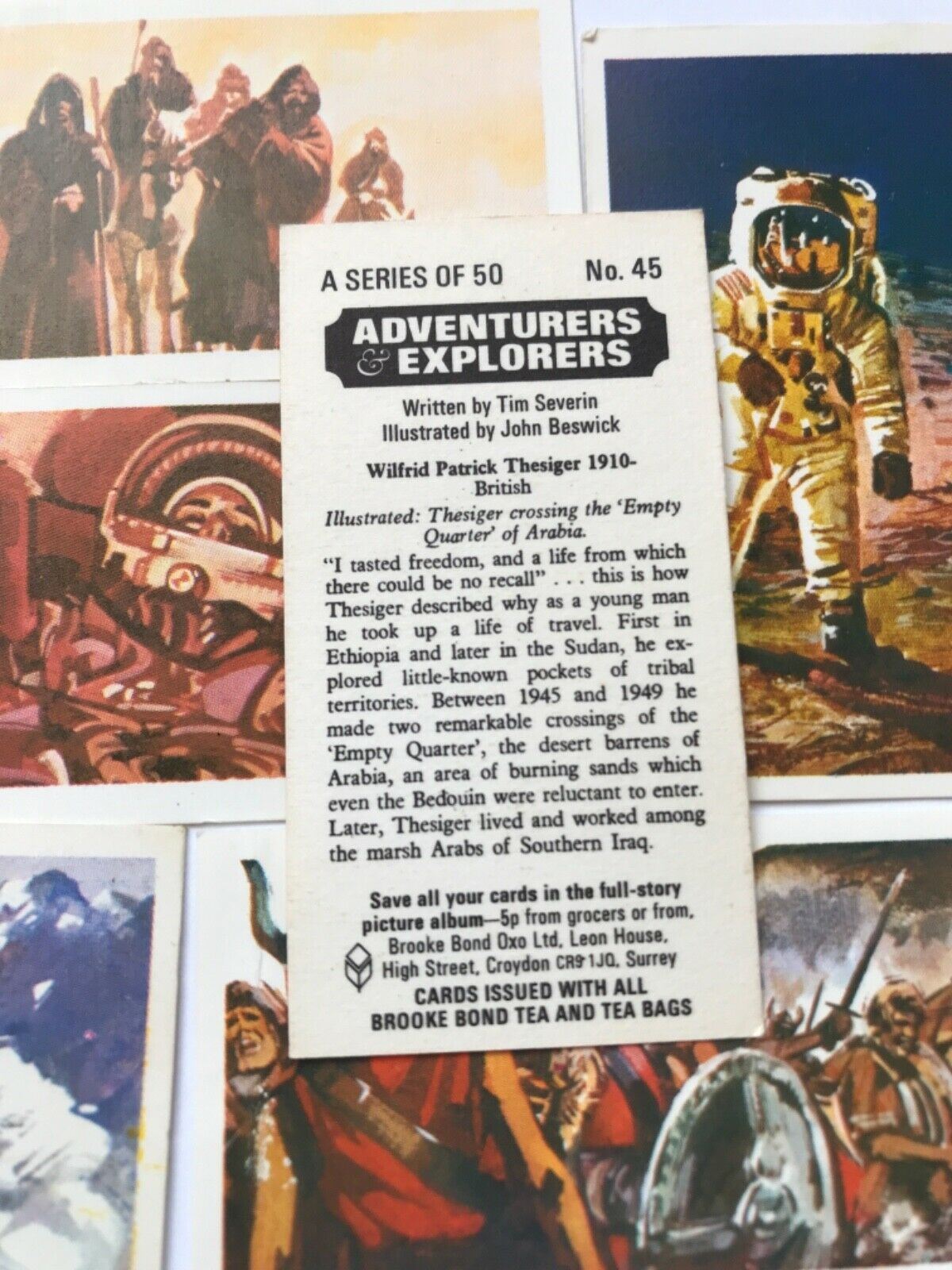 ADVENTURERS & EXPLORERS Brooke Bond Tea Cards 1973 70s - Sold individually