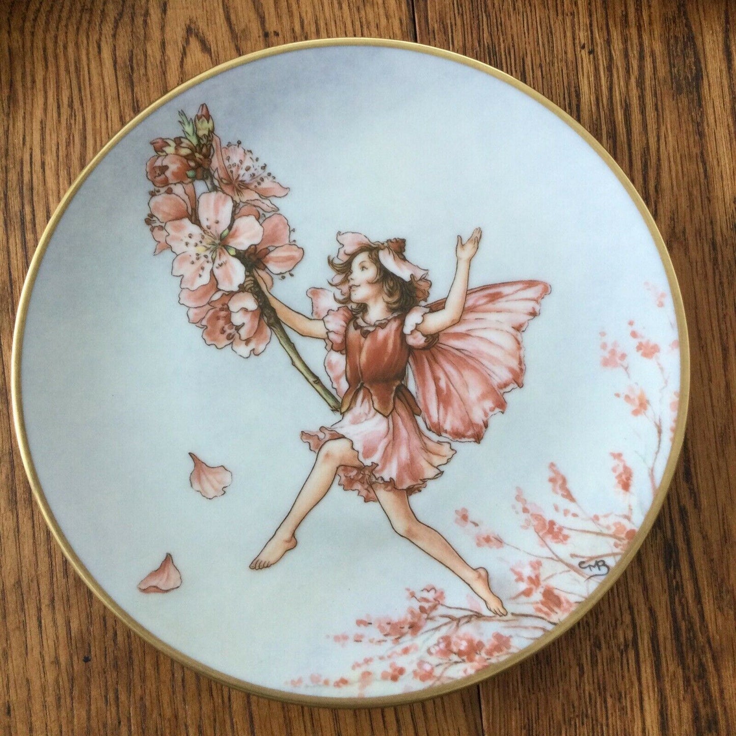 VINTAGE FLOWER FAIRY plate Cicely Mary Barker ALMOND BLOSSOM FAIRY 1989 GRESHAM