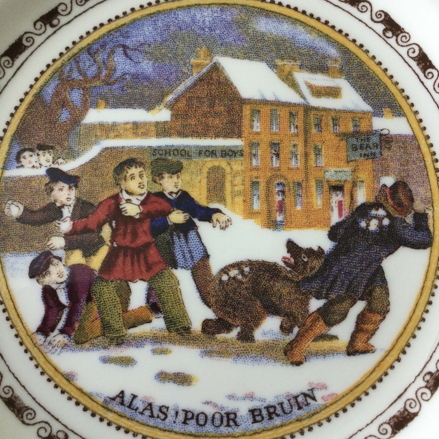 Coalport Collectable Christmas Plate 1978 ‘ALAS POOR BRUIN’ Image Pratt Print