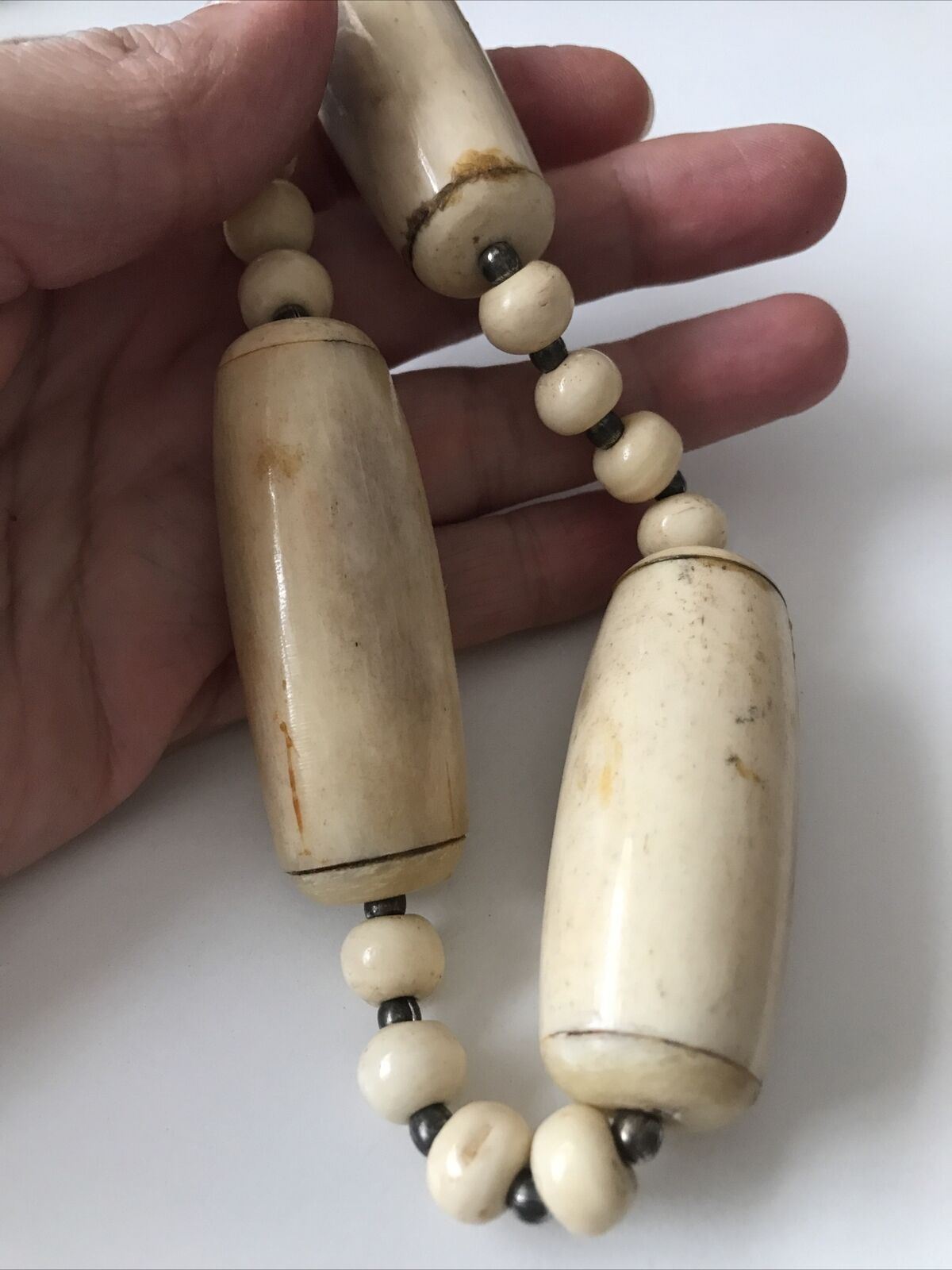 Ceramic Bead Statement Necklace Cream Colour Natural Boho Surfy Chunky