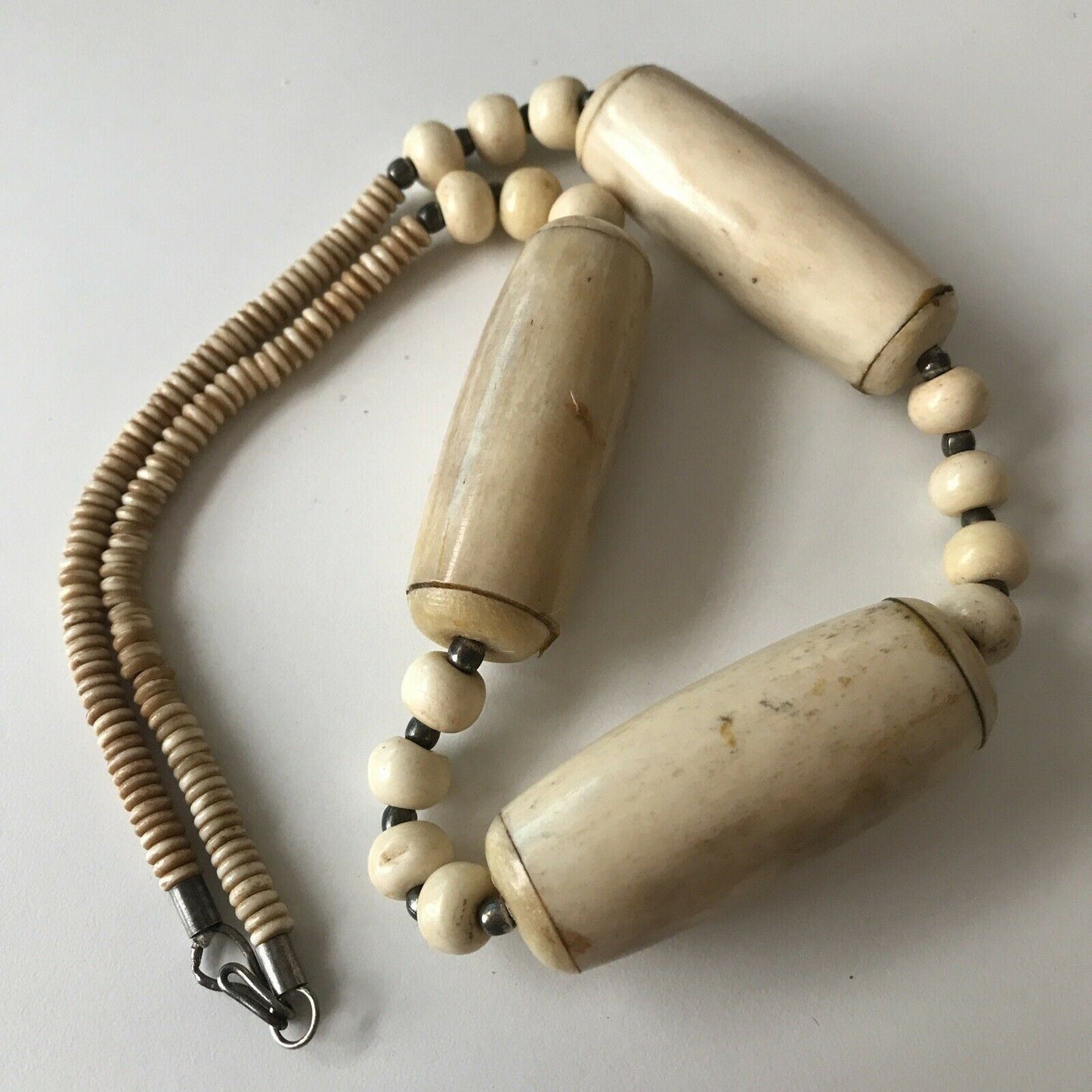 Ceramic Bead Statement Necklace Cream Colour Natural Boho Surfy Chunky