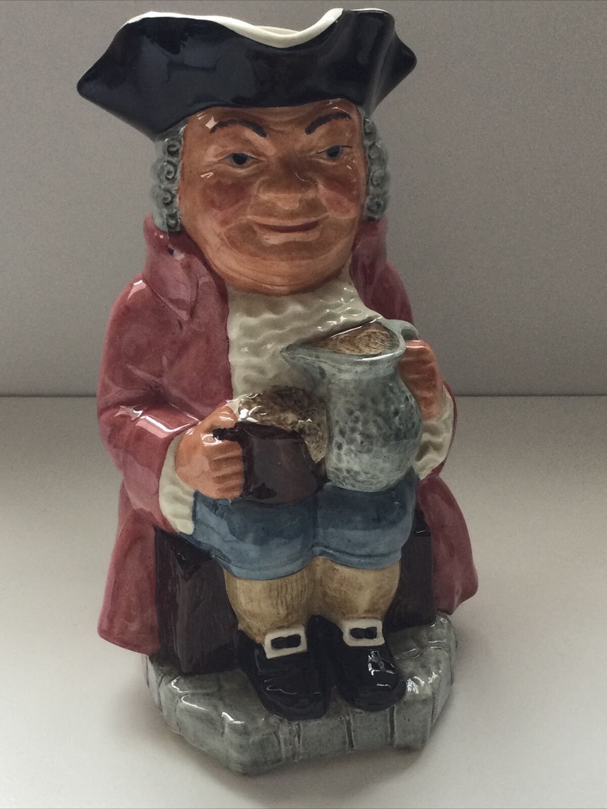 KELSBORO WARE TOBY CHARACTER JUG Man With Jug And Beer Black Hat Wig Pink Coat