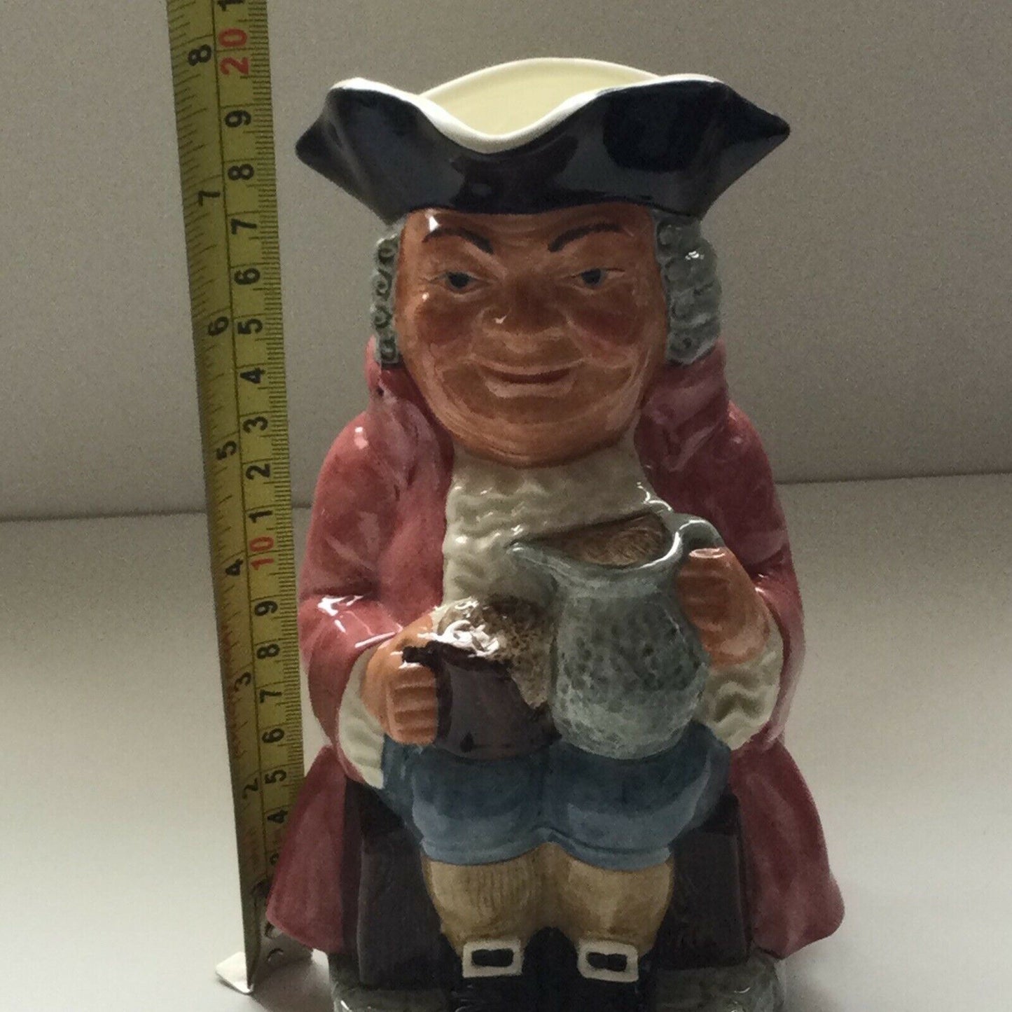 KELSBORO WARE TOBY CHARACTER JUG Man With Jug And Beer Black Hat Wig Pink Coat