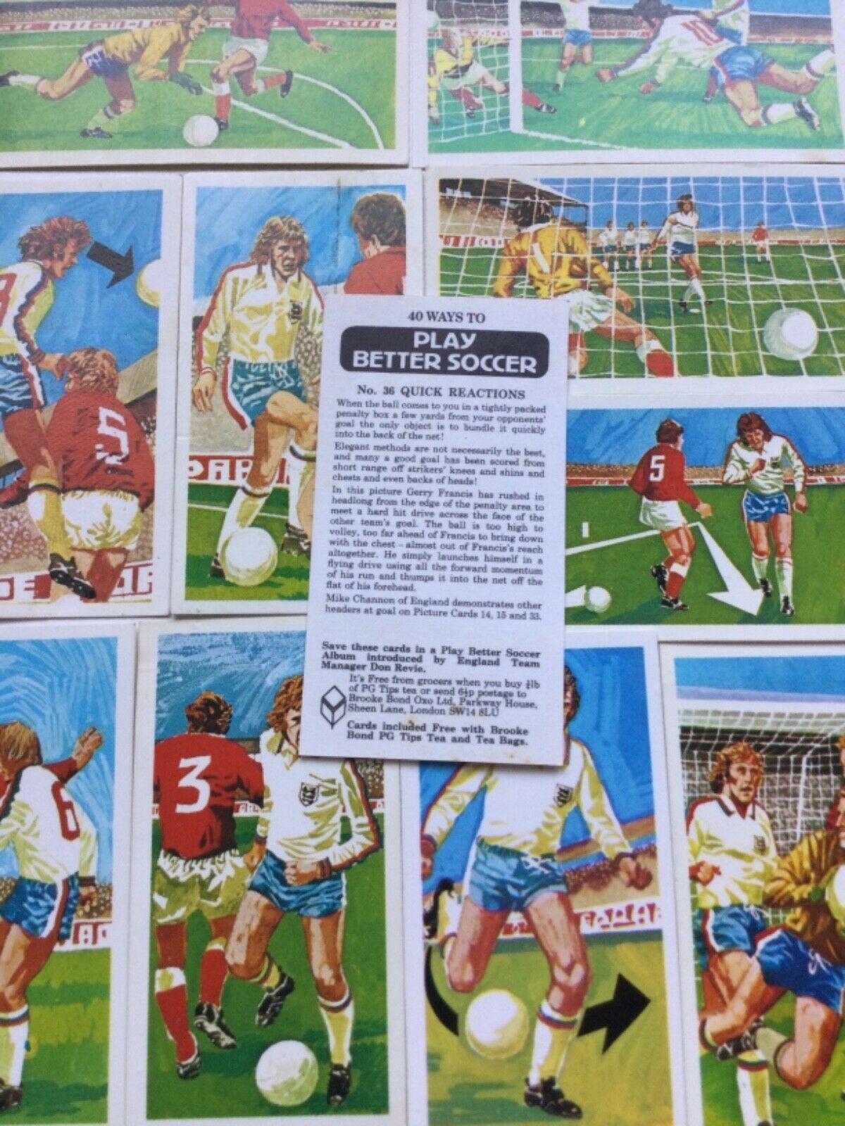 40 WAYS TO PLAY BETTER SOCCER Brooke Bond Tea Cards - Sold individually