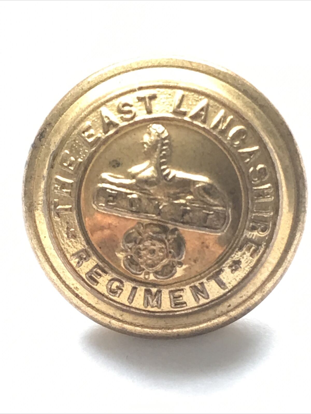 EAST LANCASHIRE REGIMENT EGYPT Sphinx 19mm Officers Brass Button JR Gaunt & Son