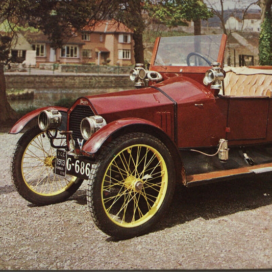 Vintage Car Postacard 1913 HUMBERETTE Cheddar Motor Museum Spoke Wheels Red