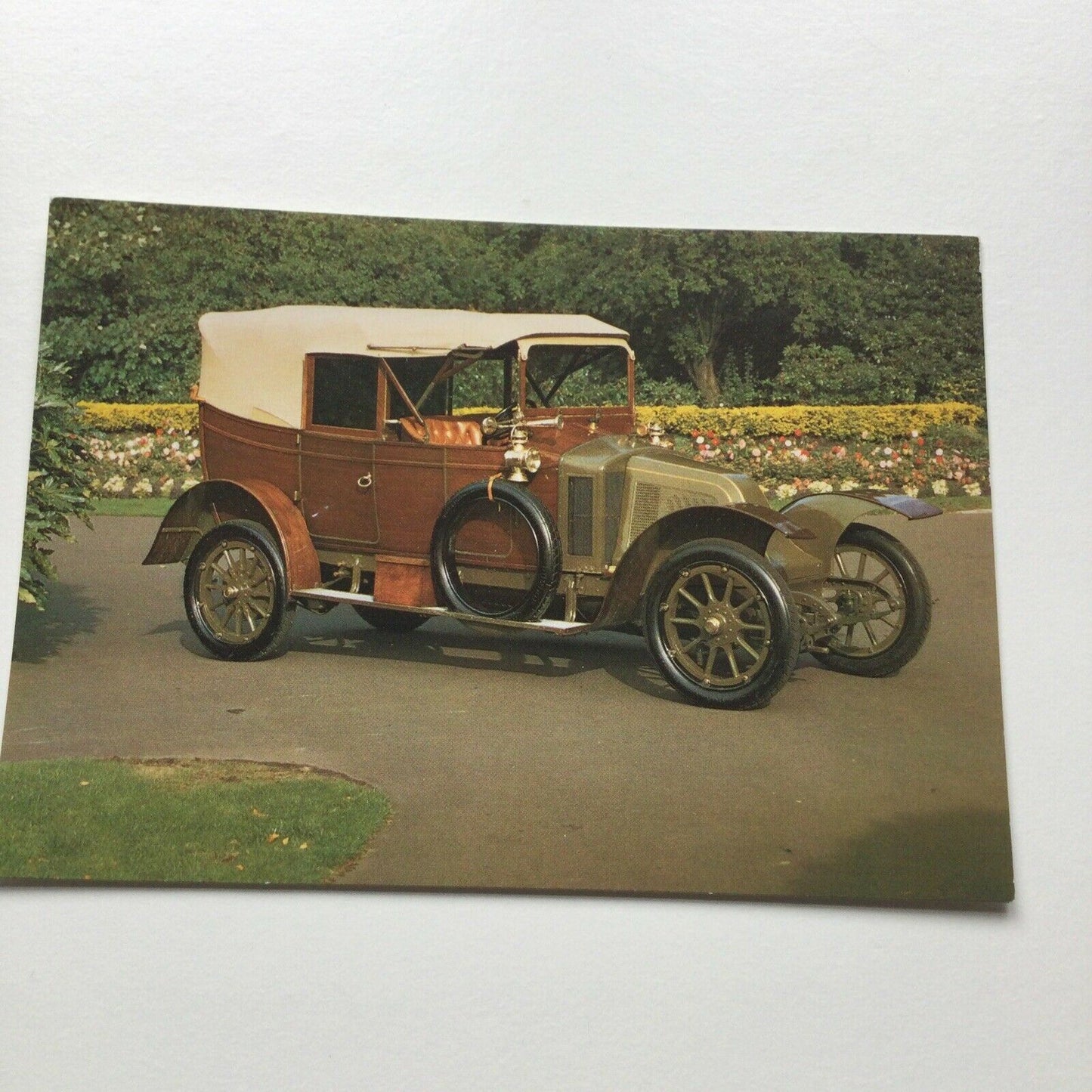 Vintage Car Postcard 1914 TH. SCHNEIDER 1914 French Touring Car Walnut Panels