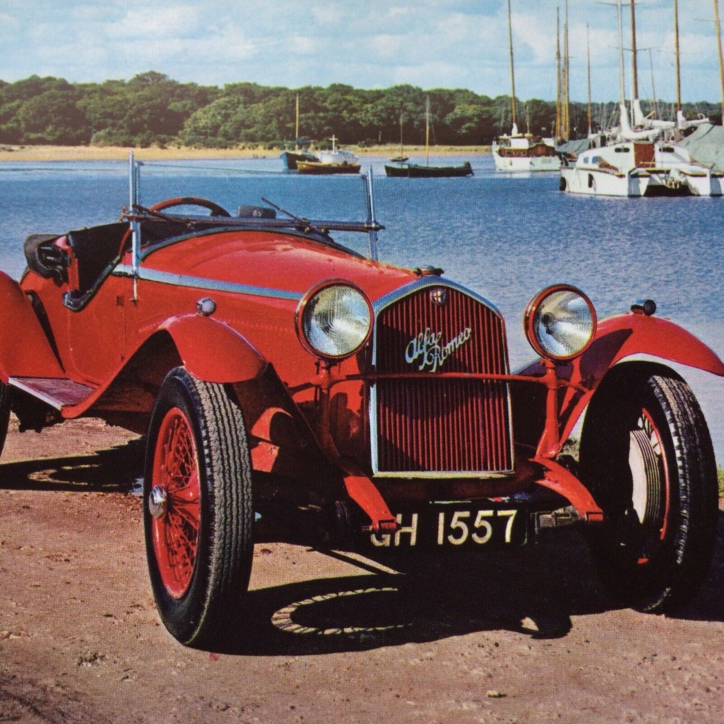 Vintage Car Postcard 1930 6C-1500 ALFA ROMEO Boris Ivanowski Irish Grand Prix