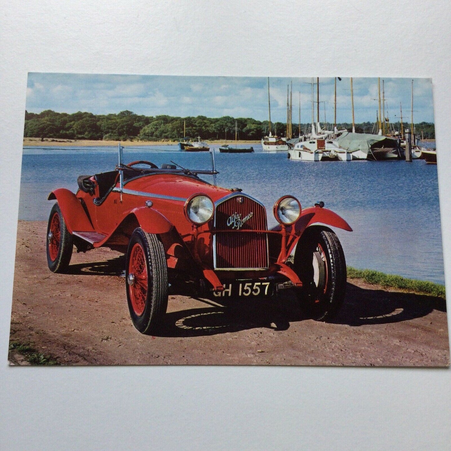 Vintage Car Postcard 1930 6C-1500 ALFA ROMEO Boris Ivanowski Irish Grand Prix