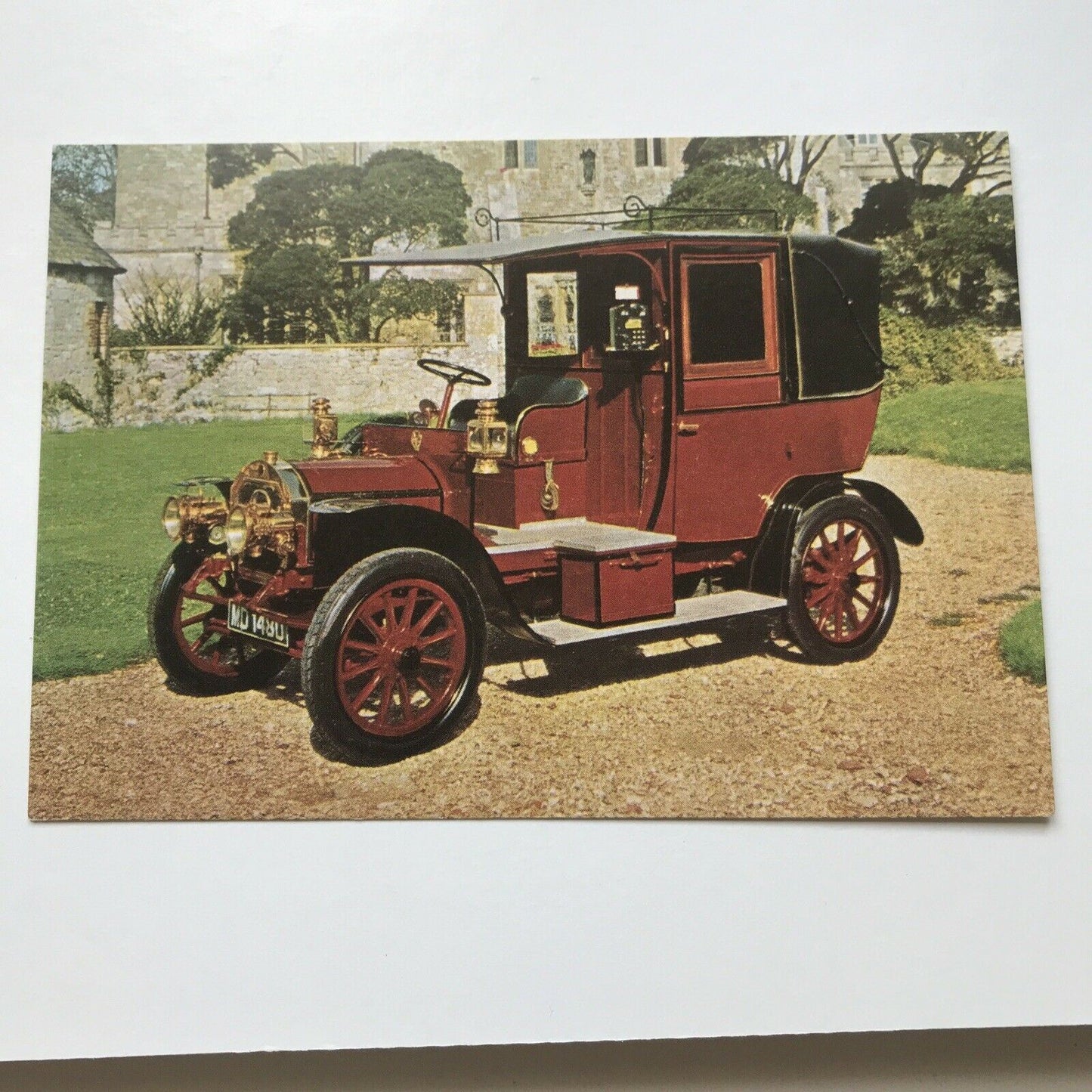 Vintage Car Postcard 1908 UNIC 12/14hp TAXICAB TAXI Salmon Cameracolour Postcard