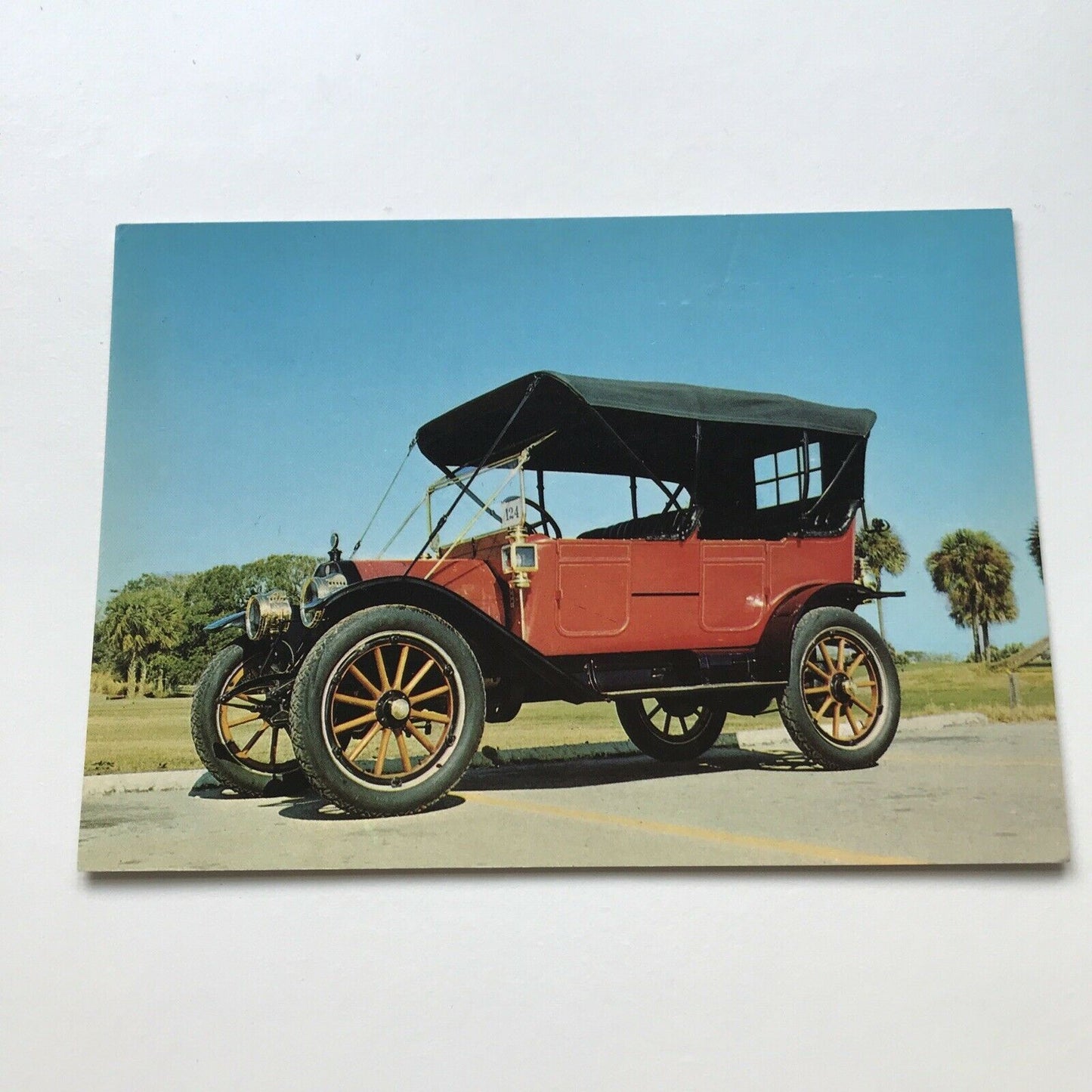 Vintage Car Postcard 1911 EMF TOURING Bible Quote On Back PROVERBS 3,6 He Shall