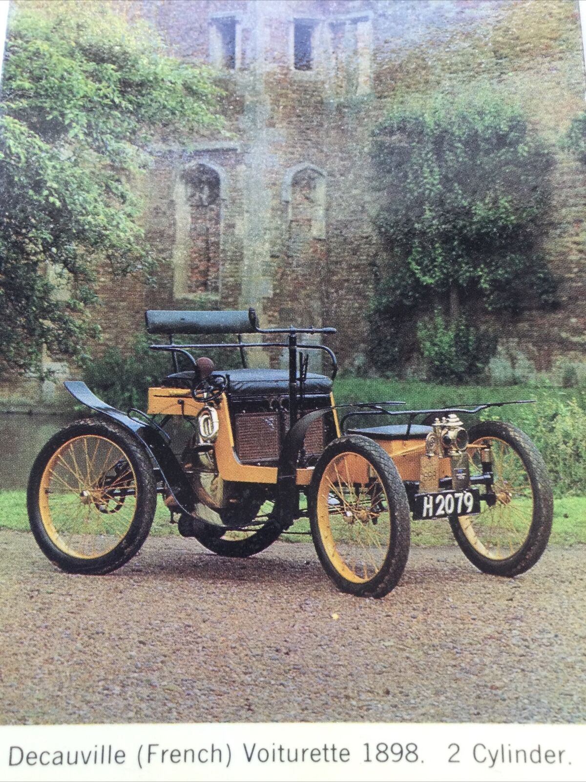 Vintage Car Postcard 1898 DECAUVILLE FRENCH VOITURETTE. Paris Madrid Classic