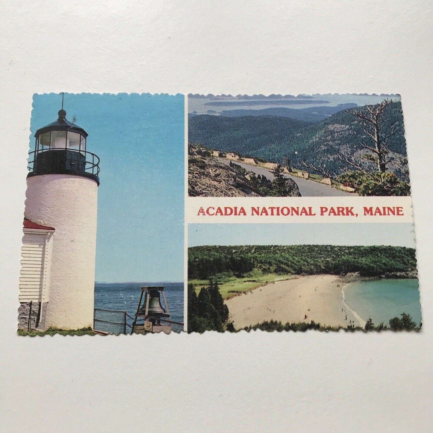 Vintage Postcard ACADIA NATIONAL PARK MAINE BASS HARBOUR LIGHT CADILLAC MOUNTAIN