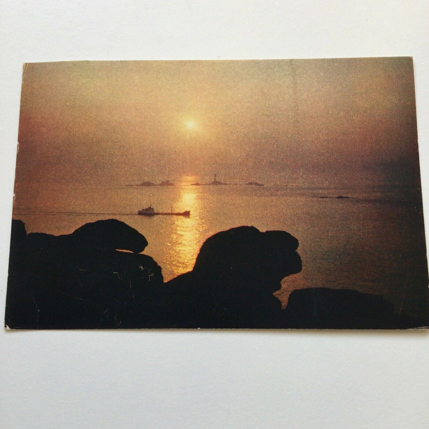 Postcard Sunset Lands End Cornwall Seascape Rocks J Arthur Dixon Cornish Cliffs