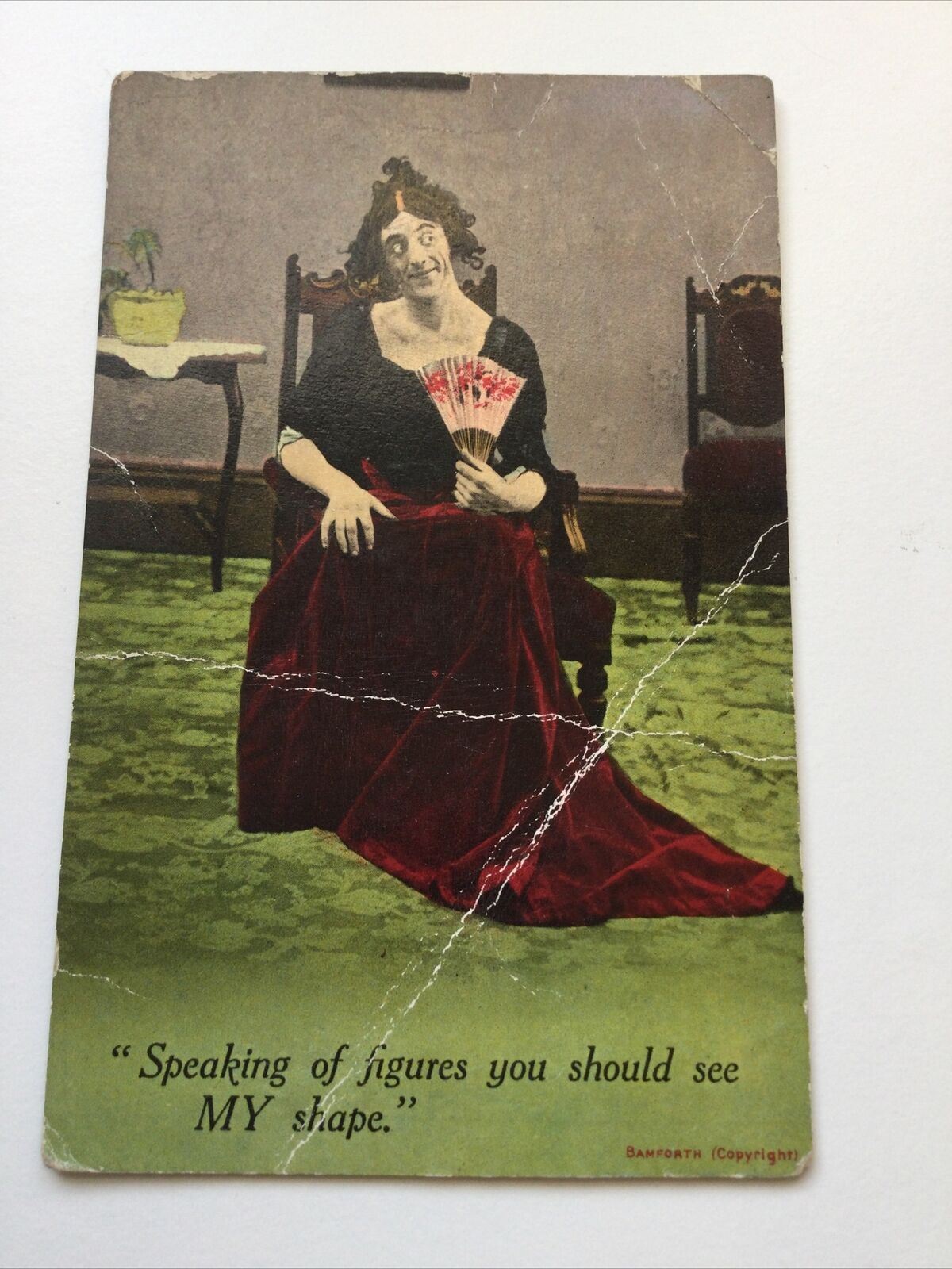 Funny Antique Postcard 1912. Moving Note On It From 15 Year Old Social History