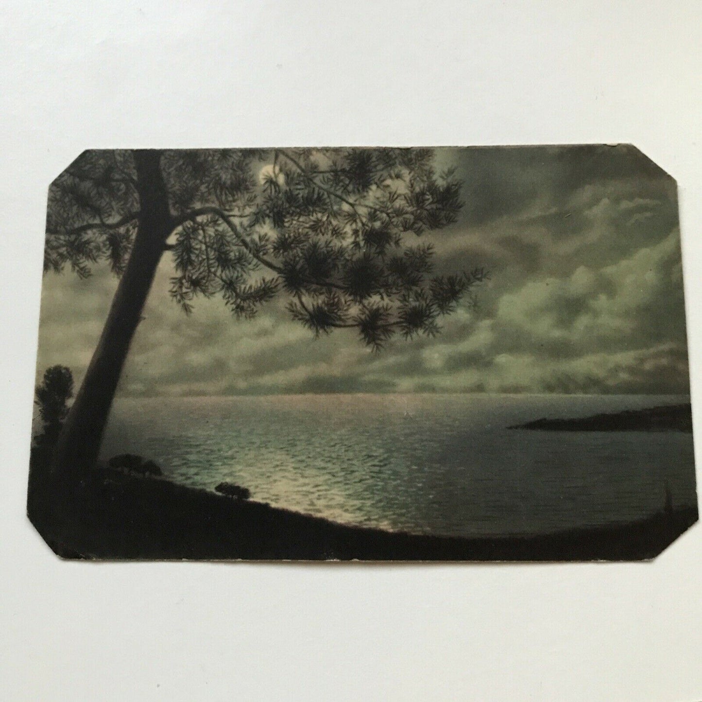 Antique Postcard Alphalsa Co Ltd 1916-23 Seascape Nightime Photo Cloudy Scenic