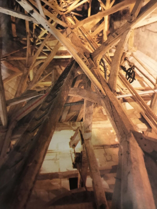 Postcard Salisbury Cathedral 13th & 14th Century Wooden Scaffolding