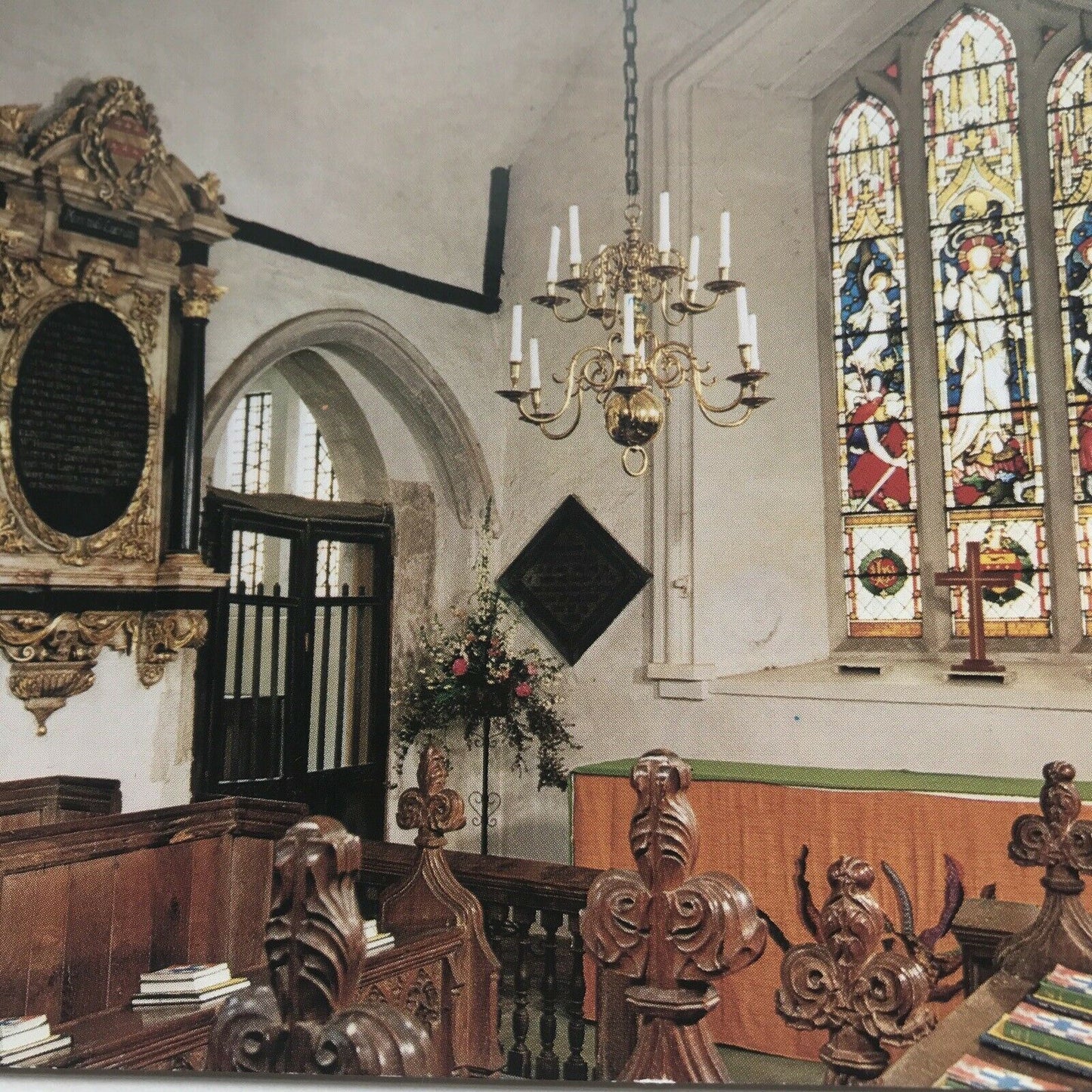 Postcard ST JAMES CHURCH DORNEY BUCKS Choir And Memorial Stained Glass Window