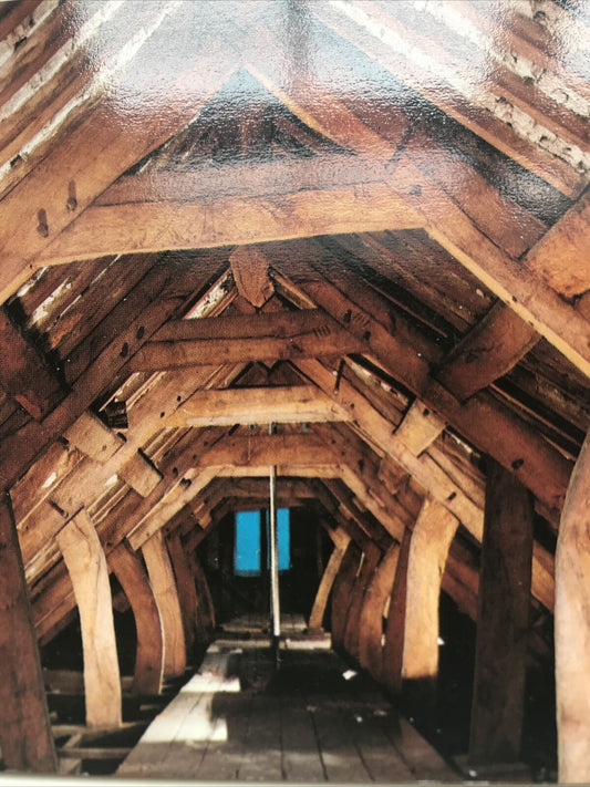 Postcard Speke Hall Liverpool Roof Space Rafters Servants Room National Trust