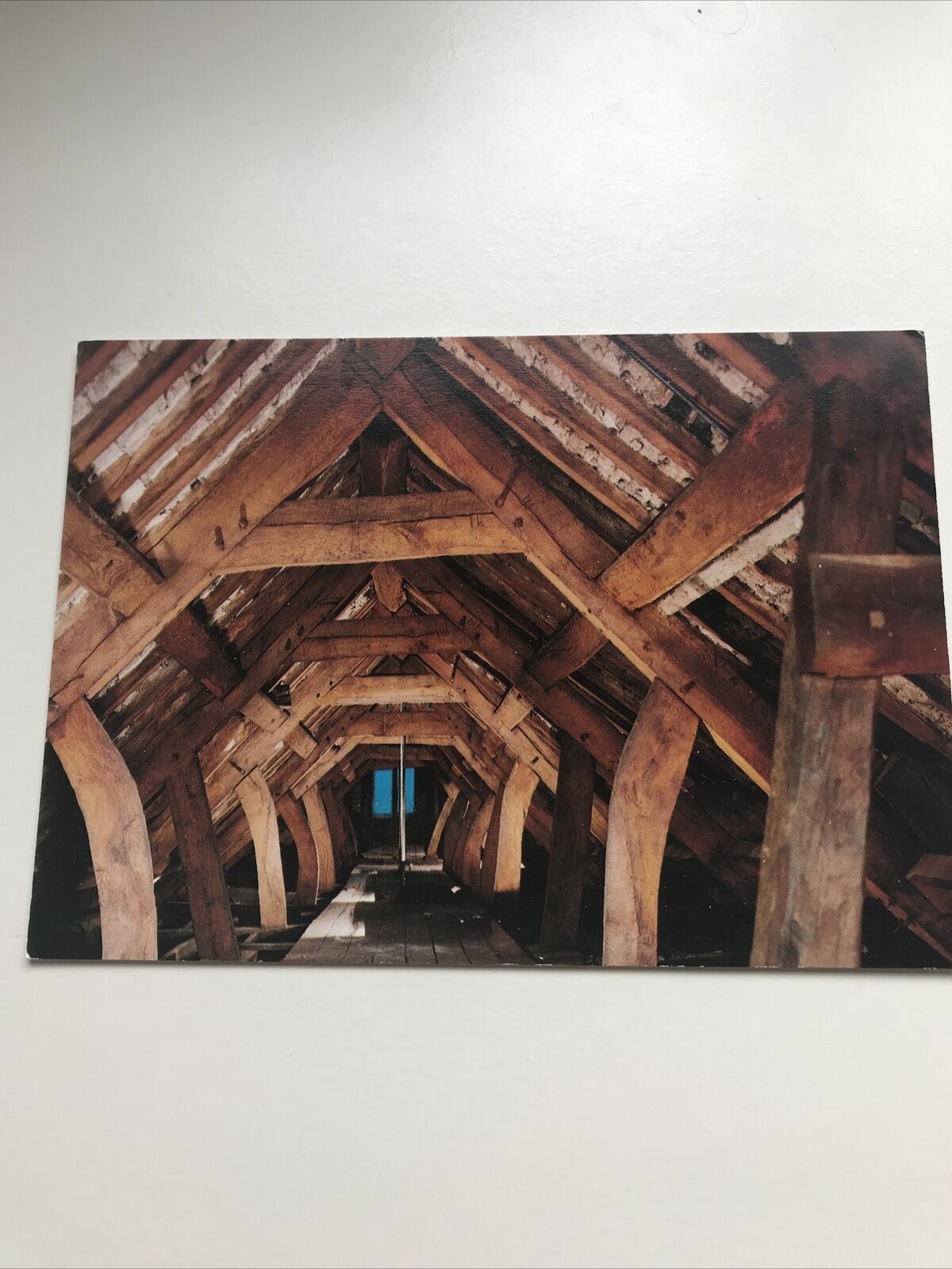 Postcard Speke Hall Liverpool Roof Space Rafters Servants Room National Trust