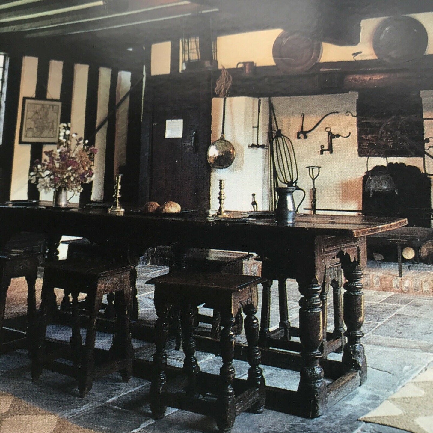 Postcard SELLY MANOR BOURNVILLE BIRMINGHAM Interior Photo Dining Table